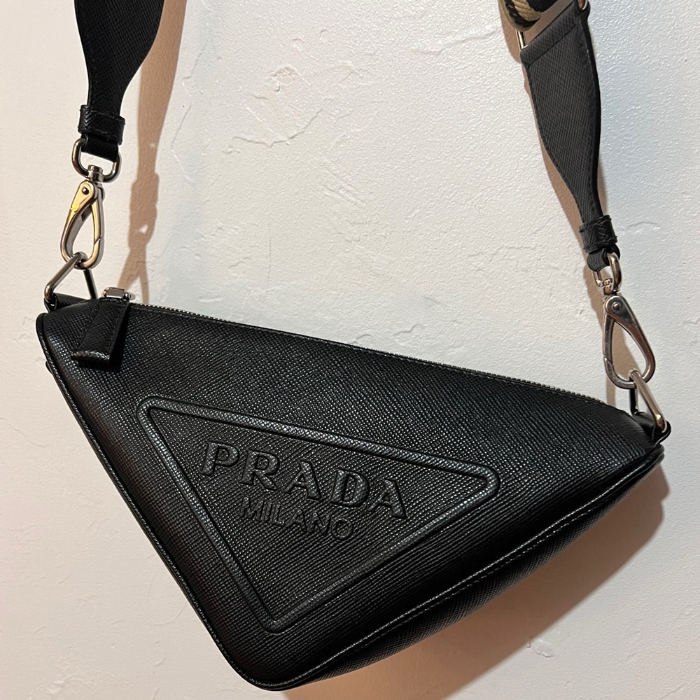 Prada Black Triangle Crossbody Bag